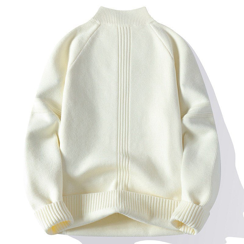 Herren Sportlicher Stehkragenpullover mit Reißverschluss und strukturiertem Design Echoarchiv