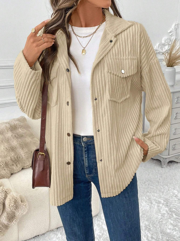Damen Elegante Rippstrickjacke