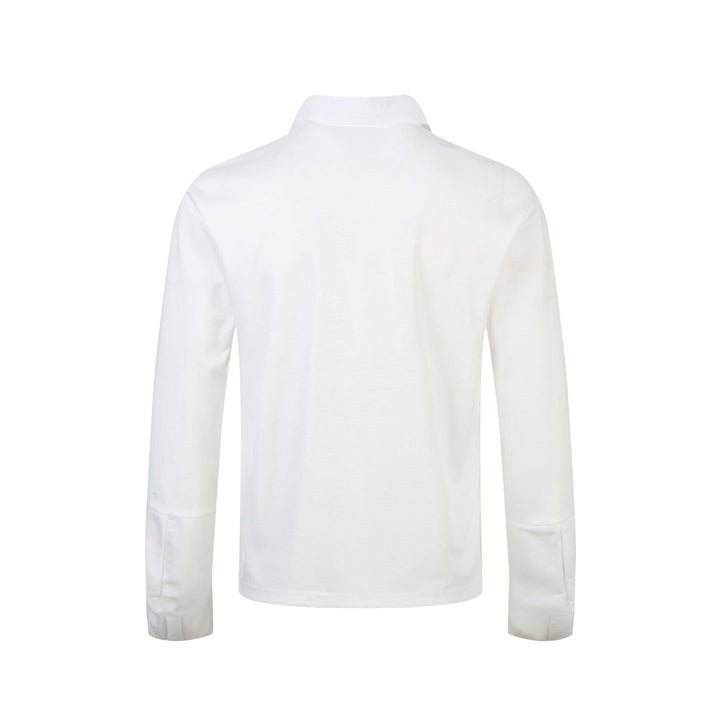 Damen Poloshirt-Langarmshirt mit Hemdkragen, Schriftprint und Strass-Applikation Echoarchiv