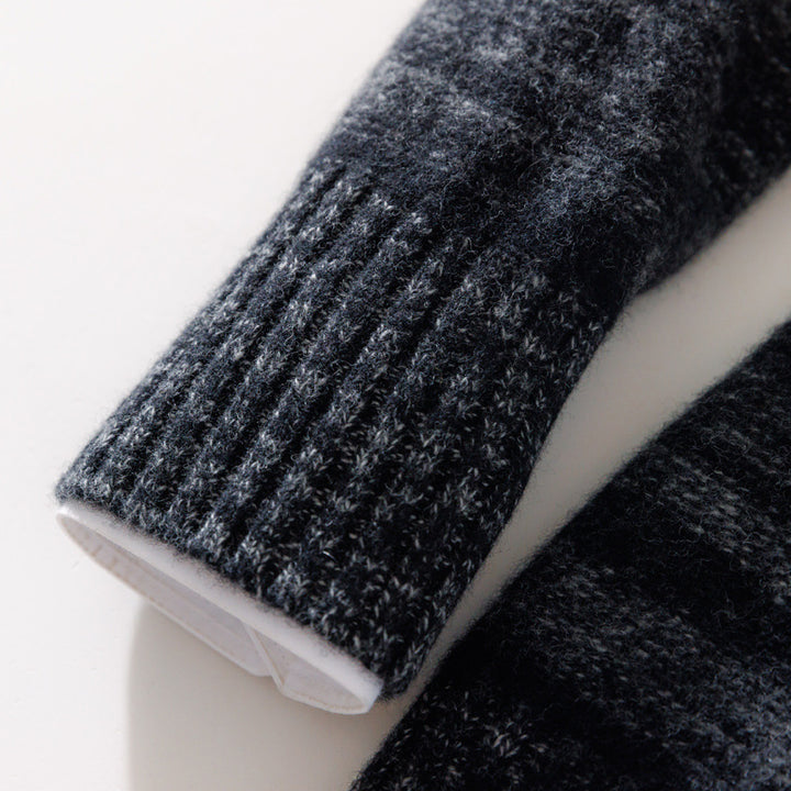 Herren Lässiger Zip‑Mockneckpullover aus Wollmix mit angerauter Mohair‑Optik und Stehkragen Echoarchiv