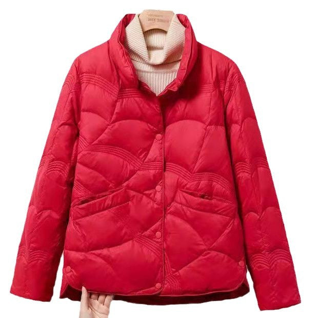 Damen Stepp-Thermo-Blouson mit hochgeschlossenem Kragen und dekorativer Wellensteppung Echoarchiv