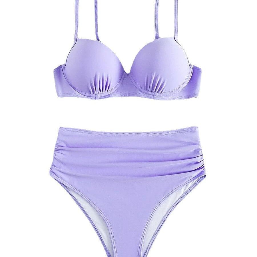 Damen Hochtaillierter Bikini mit gepolstertem Oberteil und verstellbaren Trägern Echo Archiv