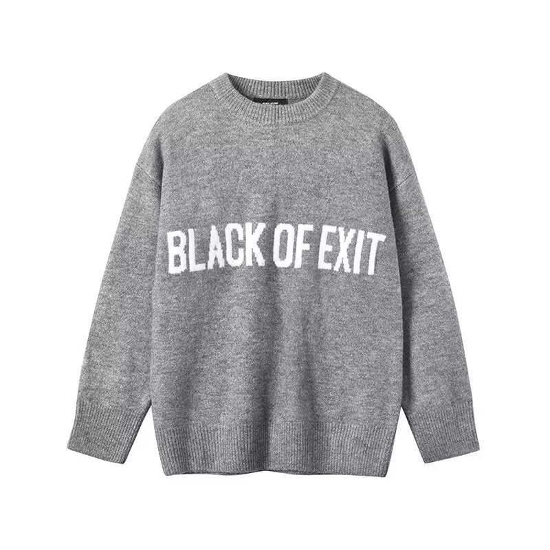 Damen Lässiger Oversized Pullover mit kreativem Schriftzug Echoarchiv