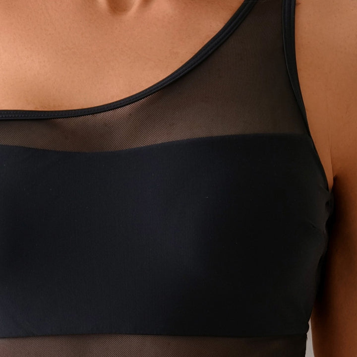 Damen Sportlicher Einteiler mit transparenten Einsätzen Echo Archiv