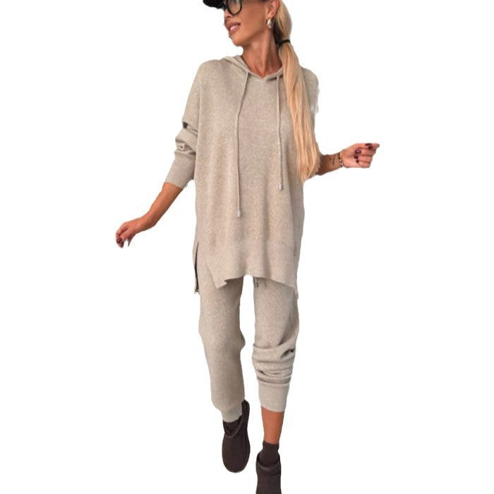 Damen oversized Kapuzenpullover und tapered Jogger Lounge-Set – Auréline
