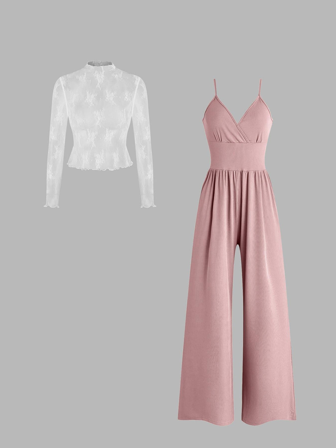 Damen elegantes und figurbetontes Jumpsuit-Set Echoarchiv