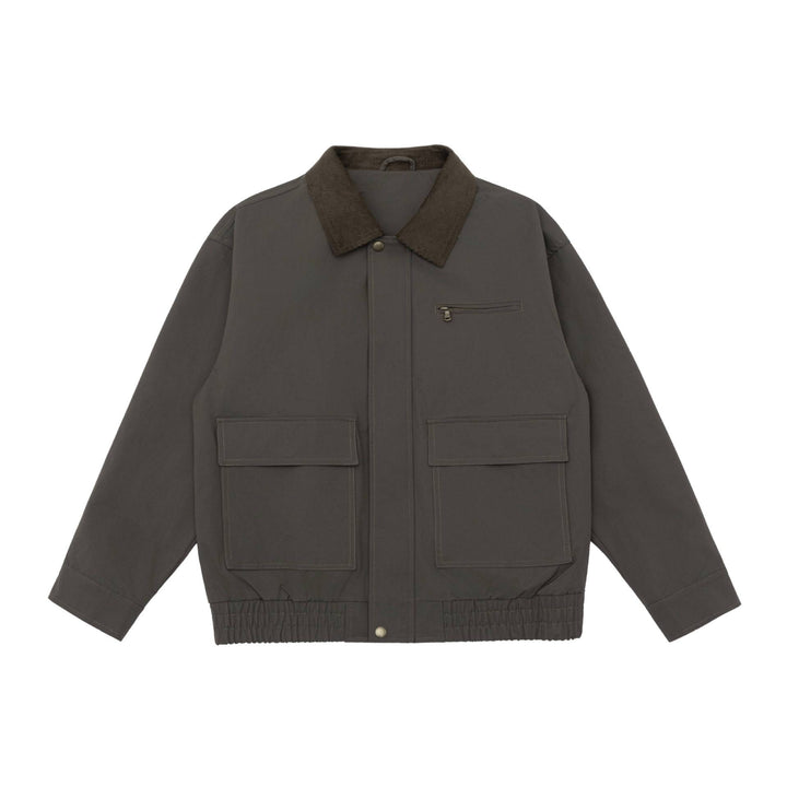 Herren Oversize Workwear-Jacke mit Kordkragen und großen Pattentaschen Echoarchiv