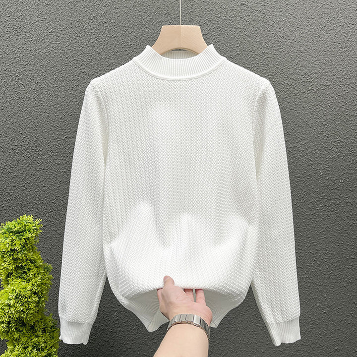 Damen Strukturierter Rollkragenpullover aus feinem Waffelstrick Echoarchiv