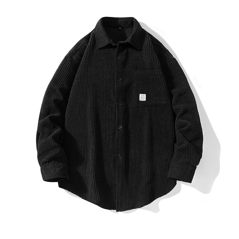 Herren gemütliche Hemdjacke aus strukturiertem Material Echoarchiv