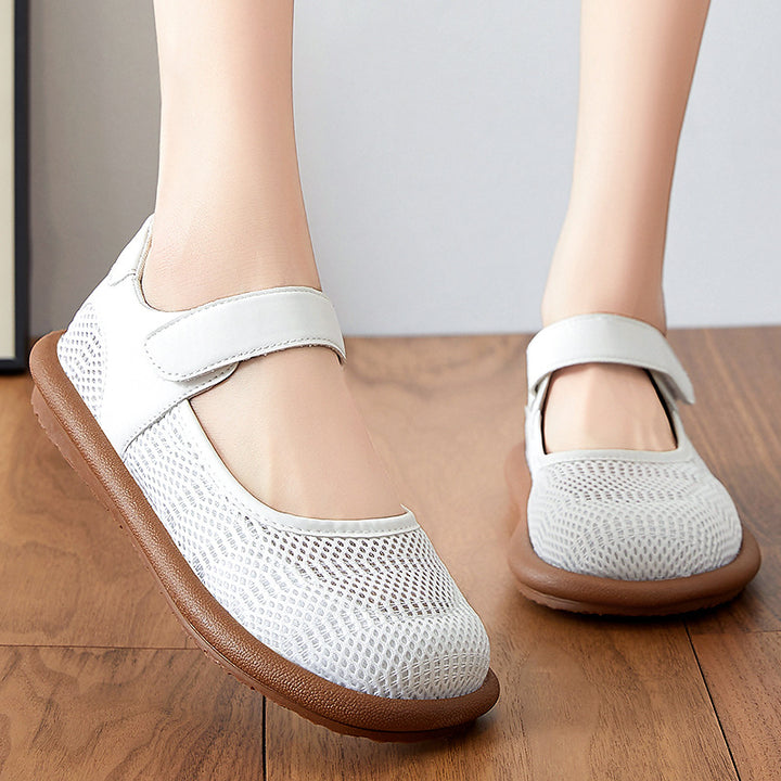 Damen nan atmungsaktive Mary-Jane Slipper mit Klettverschluss und ergonomischer Komfortsohle Echo Archiv