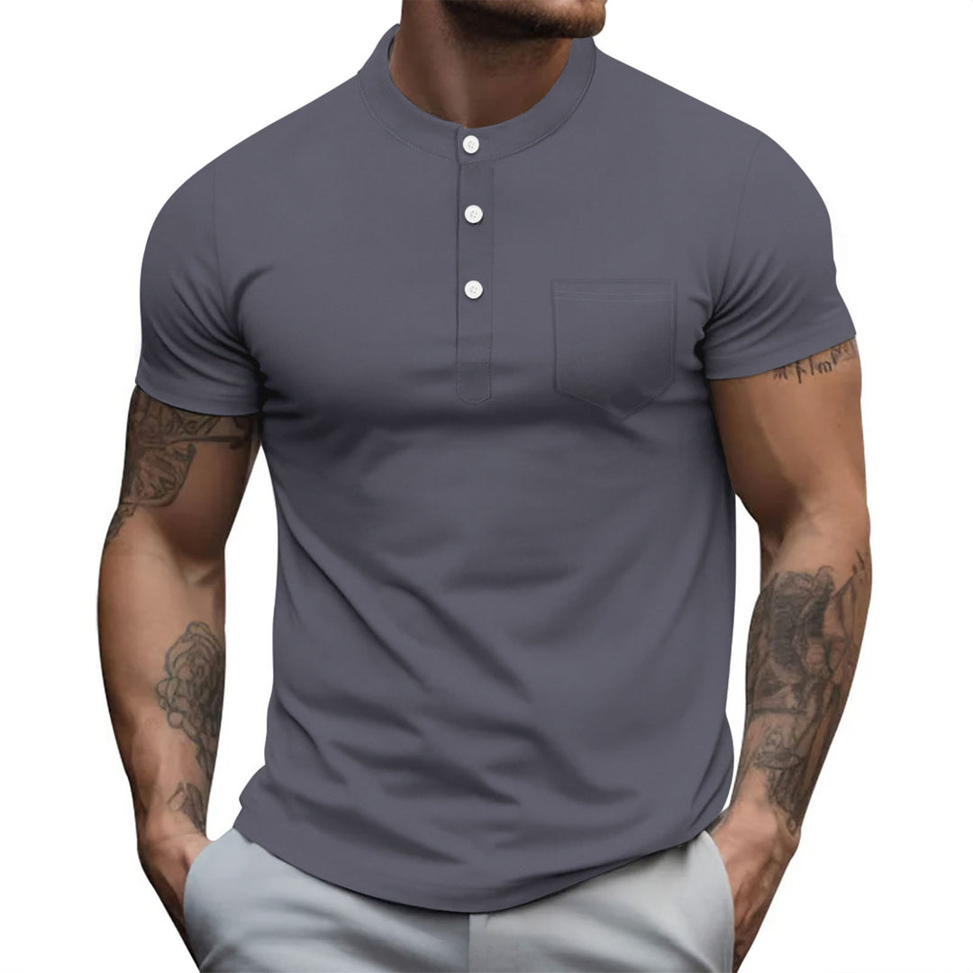 Herren Kurzarm Poloshirt mit Knopfleiste und Brusttasche Echoarchiv