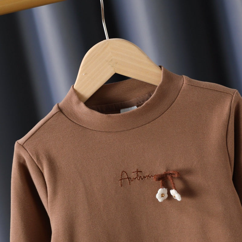 Mädchen Langarmshirt mit elegantem Stehkragen und filigraner Bestickung Echo Archiv