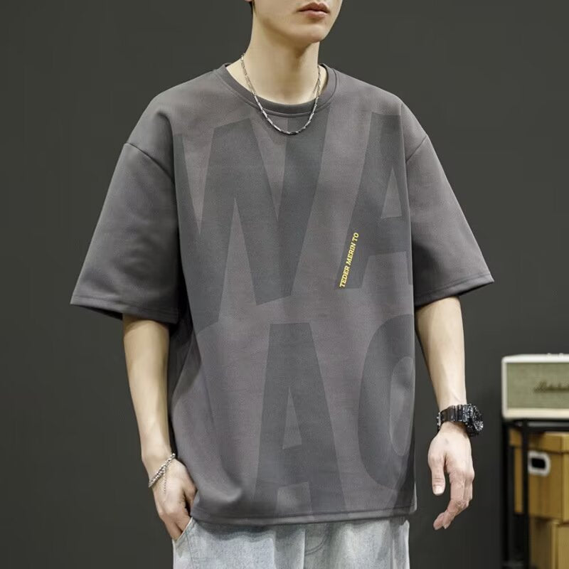 Herren lässiges Oversized T-Shirt mit kreativem Grafikdesign Echoarchiv