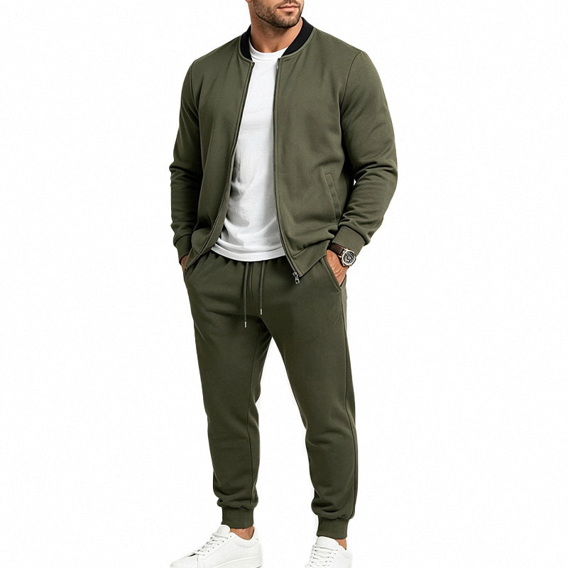 Herren nan sportives zweiteiliges Jogginganzug-Set mit Bomberjacke und konisch zulaufender Jogginghose Echo Archiv