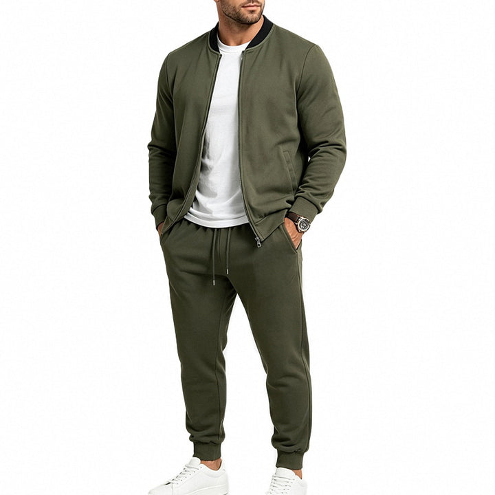 Herren nan sportives zweiteiliges Jogginganzug-Set mit Bomberjacke und konisch zulaufender Jogginghose Echo Archiv