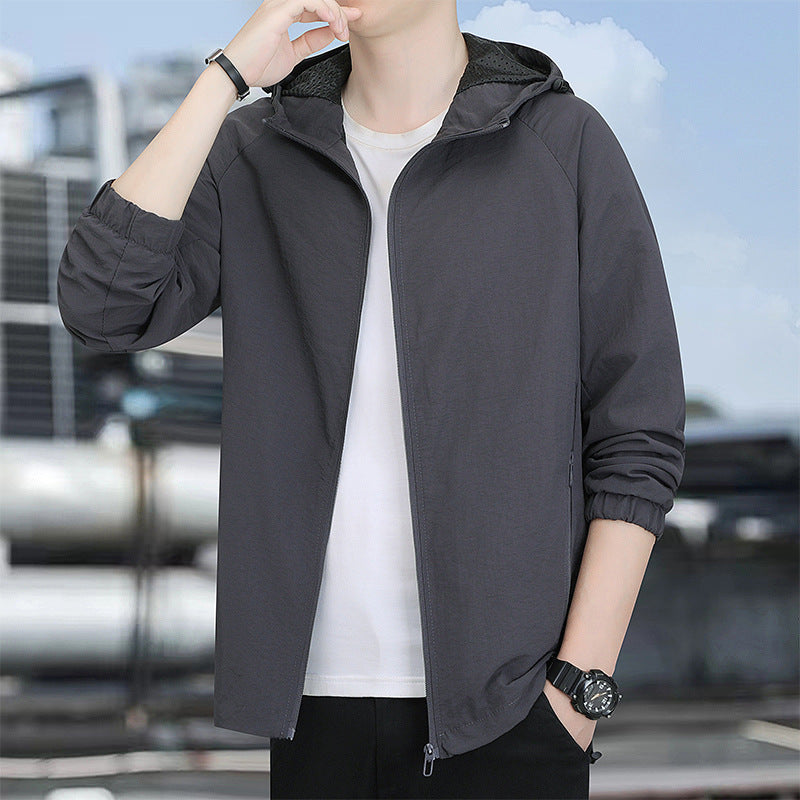 Herren Modische Übergangsjacke mit Kapuze Echo Archiv