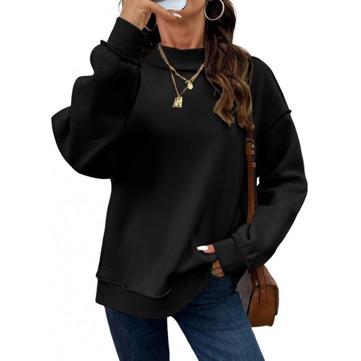 Damen Oversize-Sweatshirt mit Stehkragen, Raglanärmeln und Rippbündchen Echoarchiv
