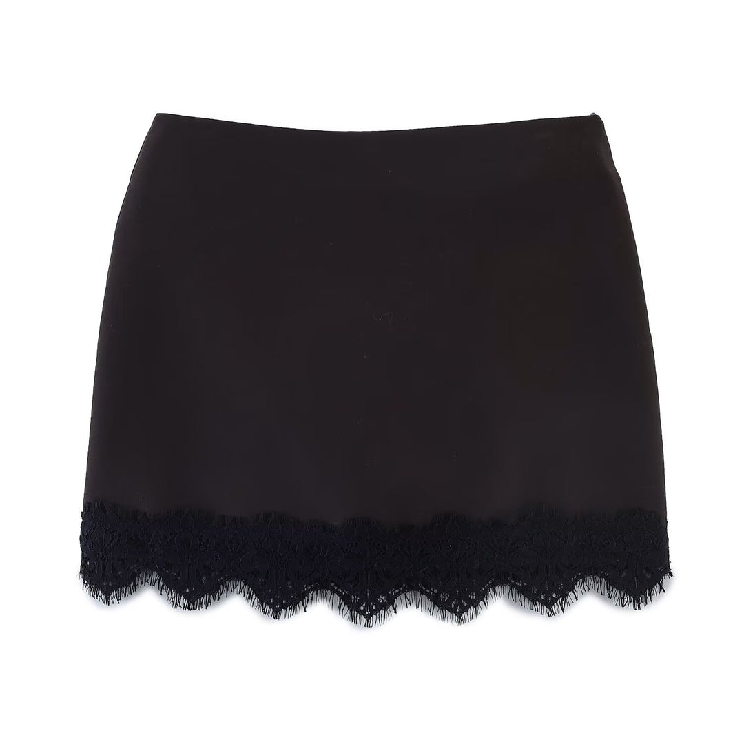 Damen eleganter Rock mit Spitzenbesatz Echo Archiv