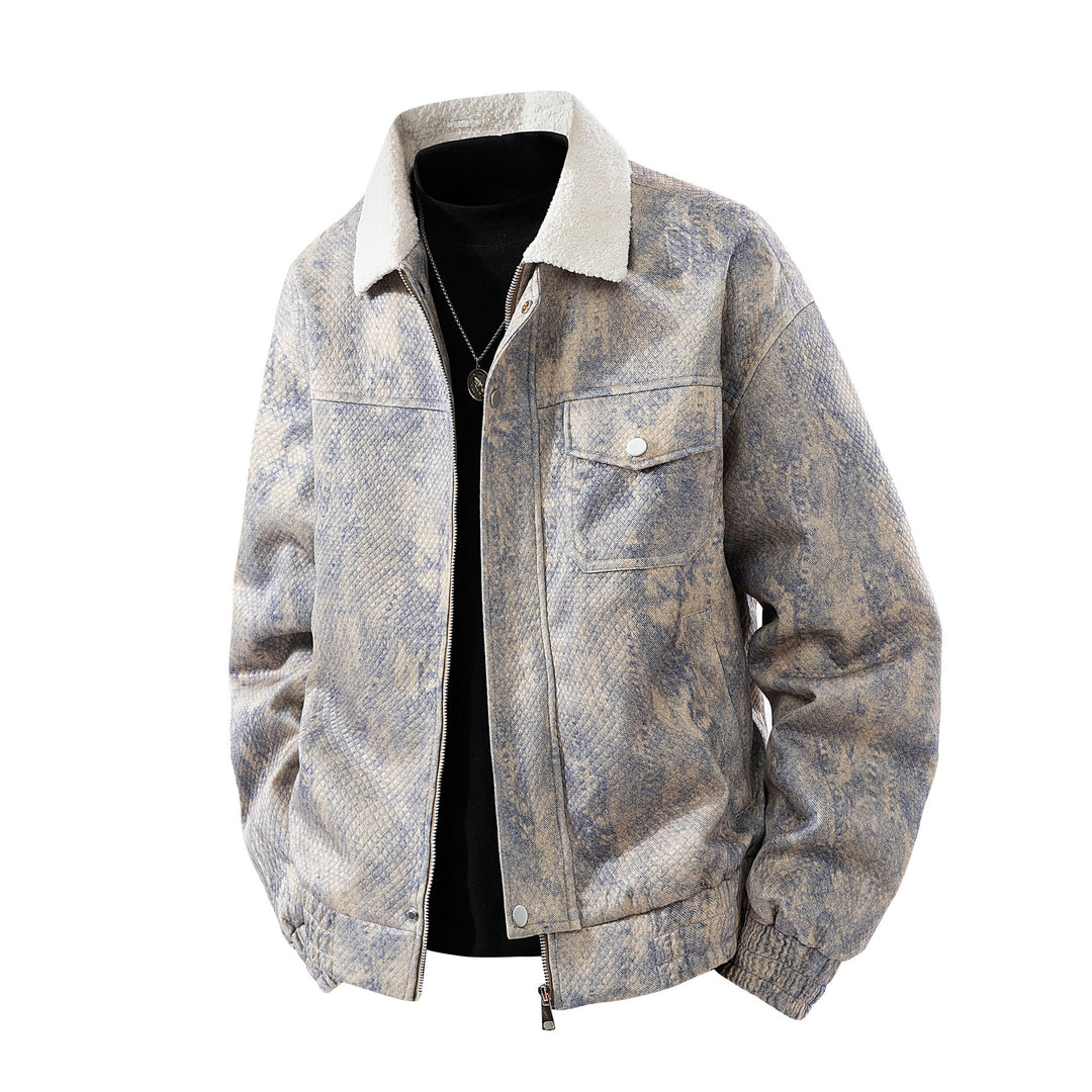 Herren Kunstlederjacke mit Steppdetails – Valtoré