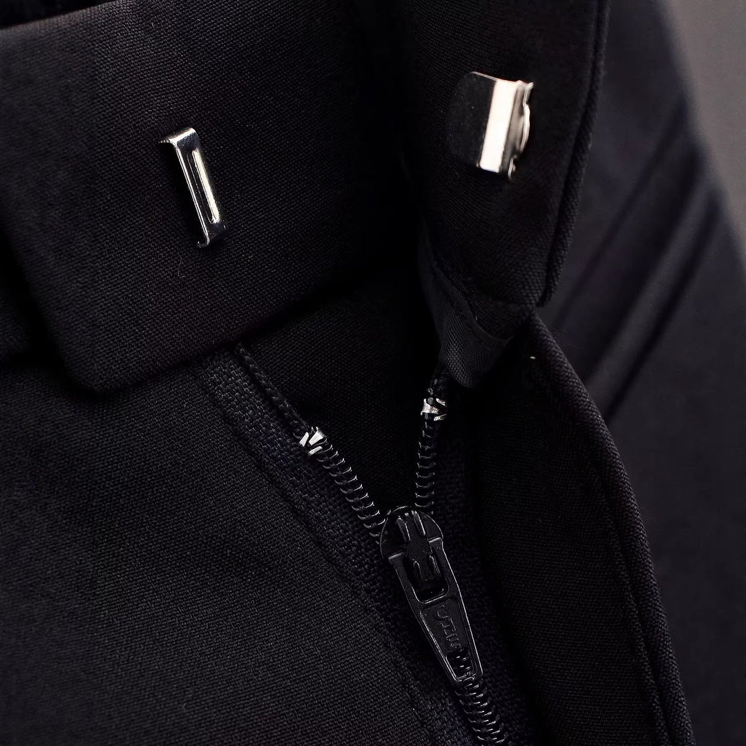 Damen Elegante gerade geschnittene Anzughose mit Bundschlaufen und Paspeltaschen Echoarchiv