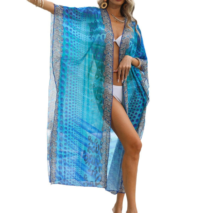 Damen luftiger Strandkimono mit elegantem Muster Echo Archiv