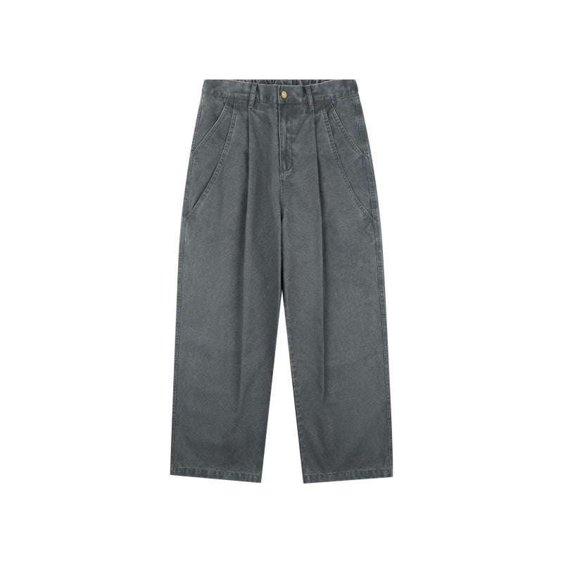 Damen Hochtaillierte Culotte-Hose mit weitem Bein, Bundfalten und soften Denimgriff Echo Archiv