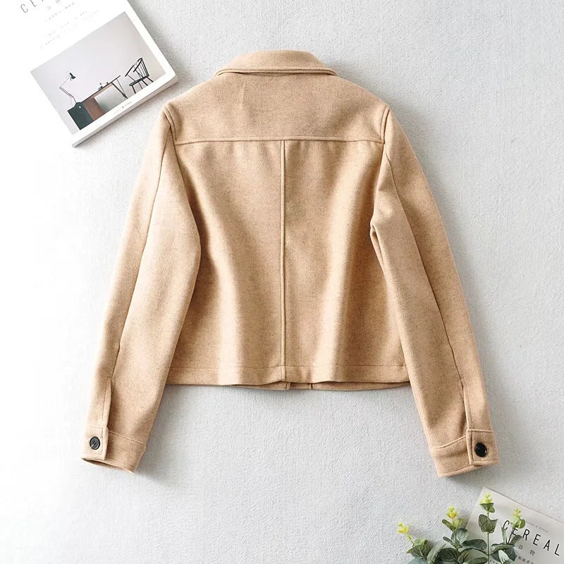 Damen Kurze Wollmix-Übergangsjacke mit aufgesetzten Pattentaschen Echo Archiv