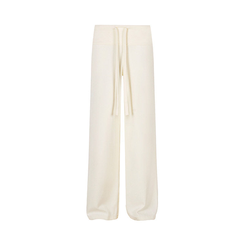 Damen Palazzo-Fleece-Hose mit hohem Komfortbund und fließendem Wide‑Leg-Schnitt Echoarchiv