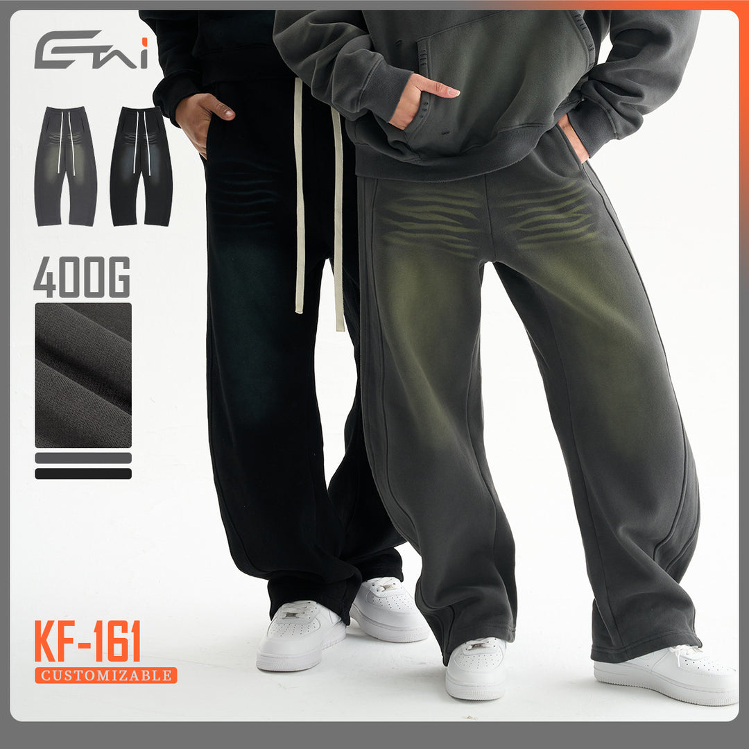 Herren Baggy-Sweathose mit tiefer Schrittpartie, kontrastierenden Ziernähten und extra langen Kordeln Echo Archiv