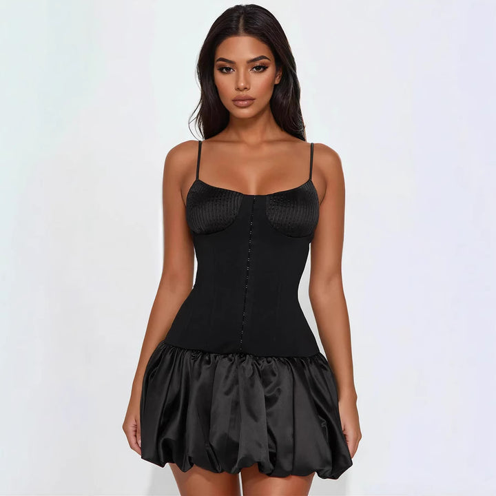 Damen Korsettkleid mit voluminösem Rock und feinen Trägern Echo Archiv