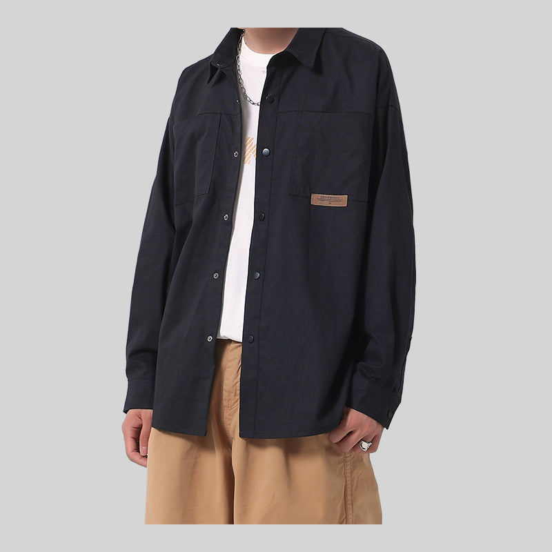Herren lässige Utility-Hemdjacke mit großen Taschen und strapazierfähigem Baumwollmaterial Echoarchiv