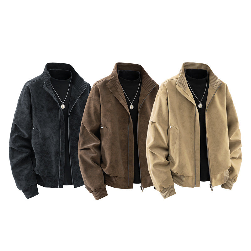 Herren Modische Bomberjacke aus Kunstleder Echo Archiv