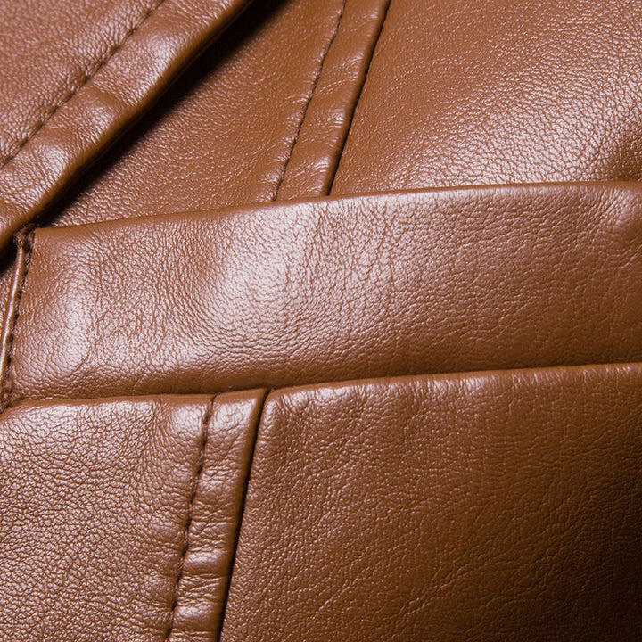 Herren edler Kunstleder-Blazer mit modernem Schnitt und praktischen Taschen Echoarchiv