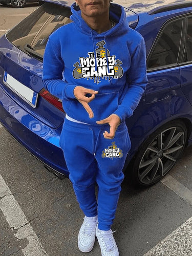 Herren Sportlicher Hoodie- und Jogginghose Set mit kreativem Grafikdruck Echoarchiv