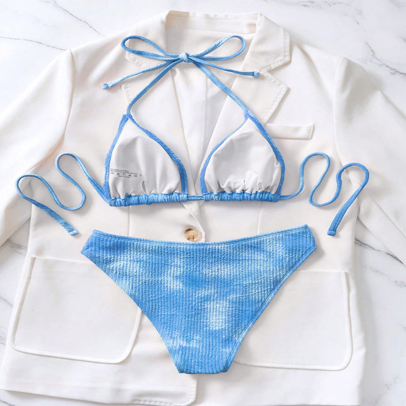 Damen Triangel-Bikini mit strukturiertem Stoff und verstellbaren Trägern Echo Archiv