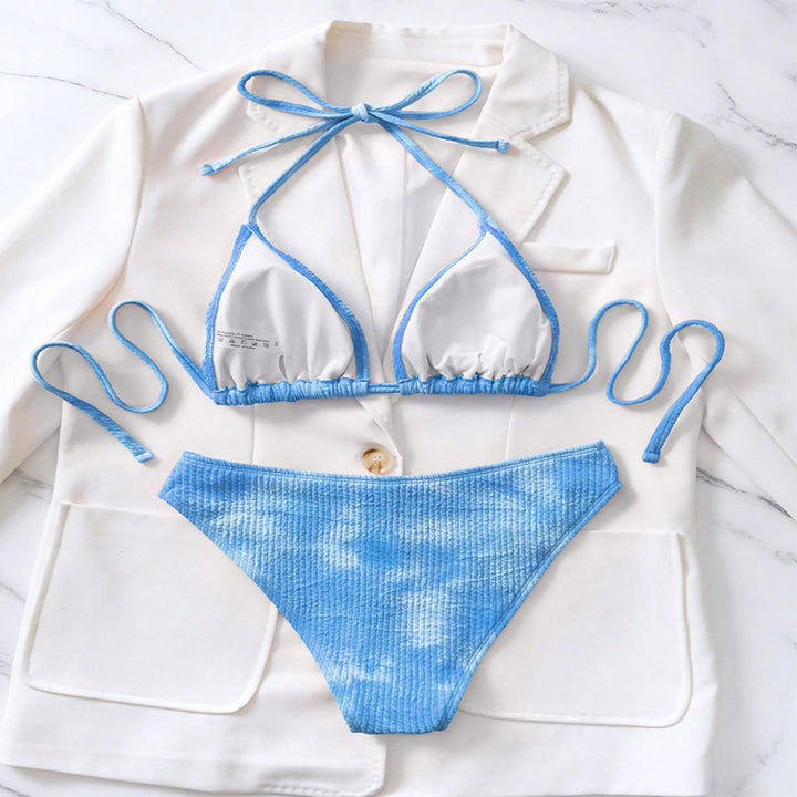 Damen Triangel-Bikini mit strukturiertem Stoff und verstellbaren Trägern Echo Archiv
