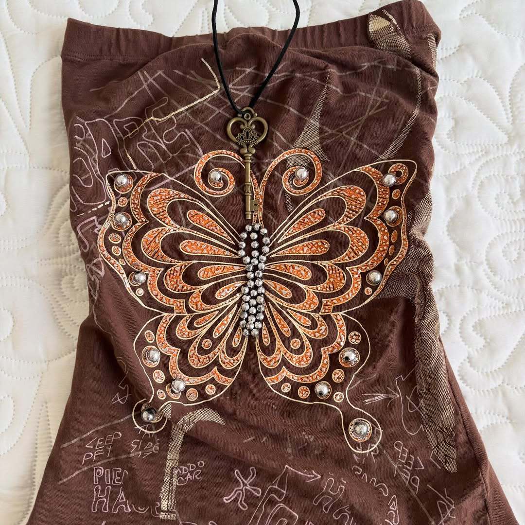 Damen trägerloses Top mit Schmetterlingsdesign Echo Archiv