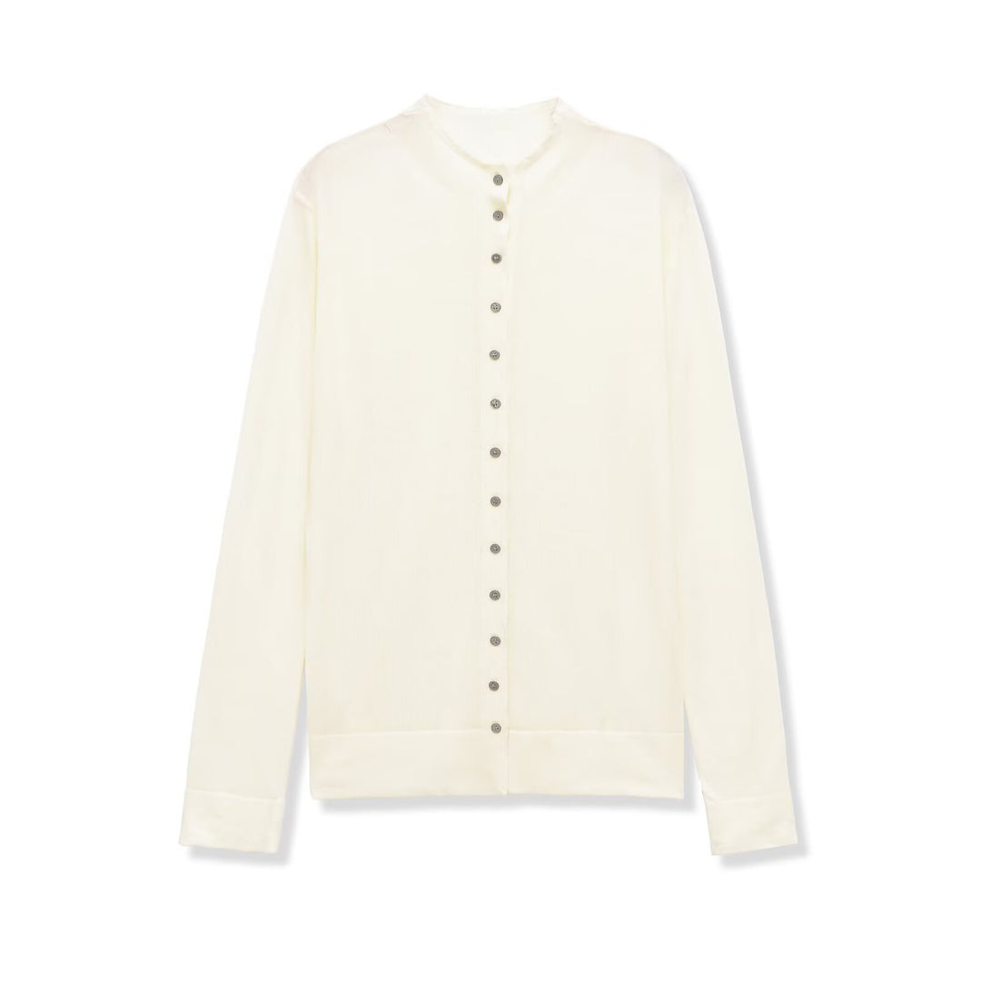 Damen Feinstrick-Cardigan mit Knopfleiste und Rundhalsausschnitt Echo Archiv