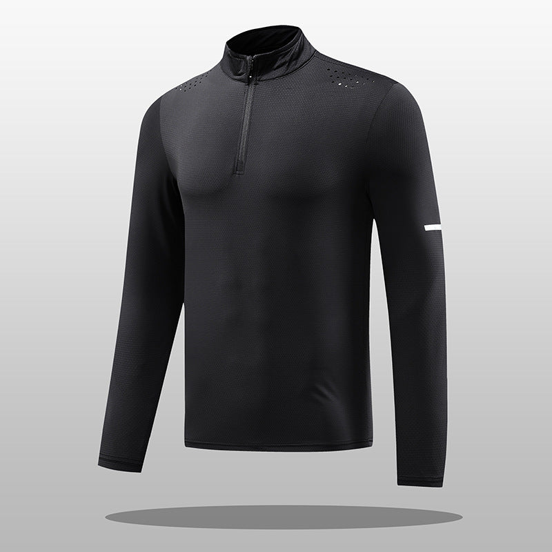 Herren Funktions-Langarmshirt mit Reißverschluss und atmungsaktivem Material Echoarchiv