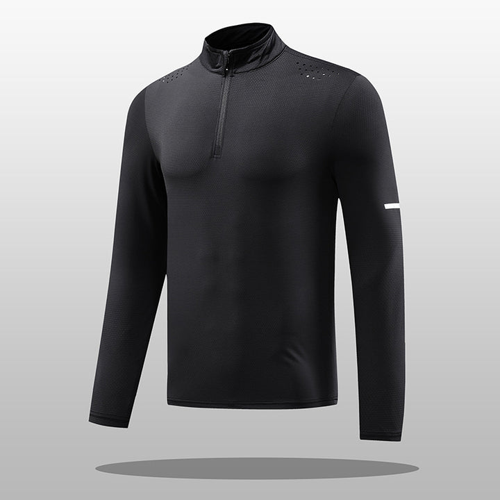 Herren Funktions-Langarmshirt mit Reißverschluss und atmungsaktivem Material Echoarchiv