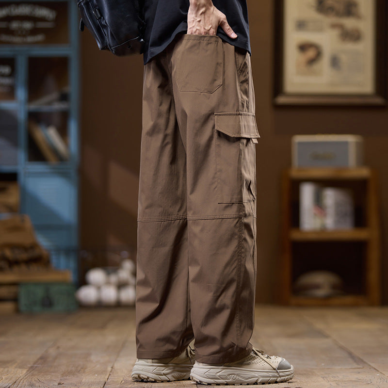 Herren Leichte Technical Cargo-Hose mit geradem Bein, Multifachtaschen und Kordelbund Echo Archiv