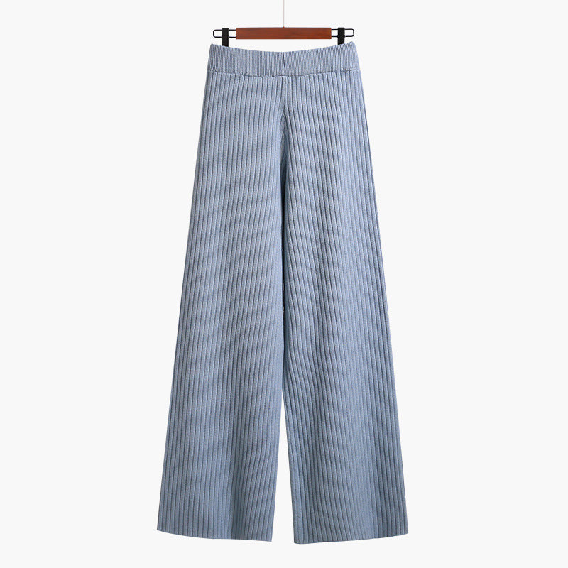 Damen Weit geschnittene Rippstrickhose mit Kordelzug Echo Archiv