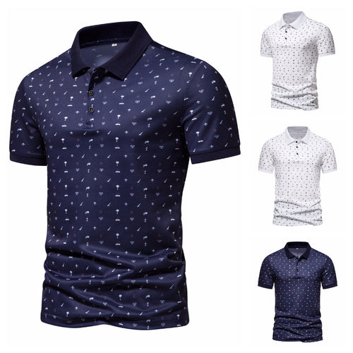 Herren Polohemd mit stilvollem Allover-Muster Echoarchiv