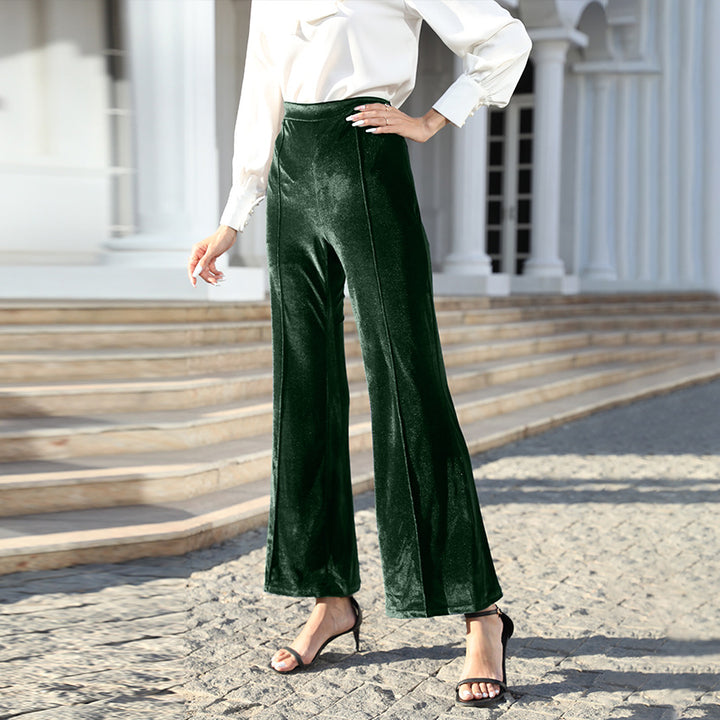 Damen Hochtaillierte Samtweite Hosen Echoarchiv
