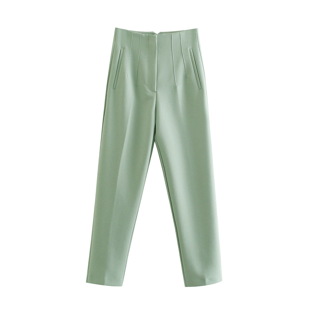 Damen Hochtaillierte tapered Anzughose mit Bügelfalte und Paspeltaschen Echo Archiv