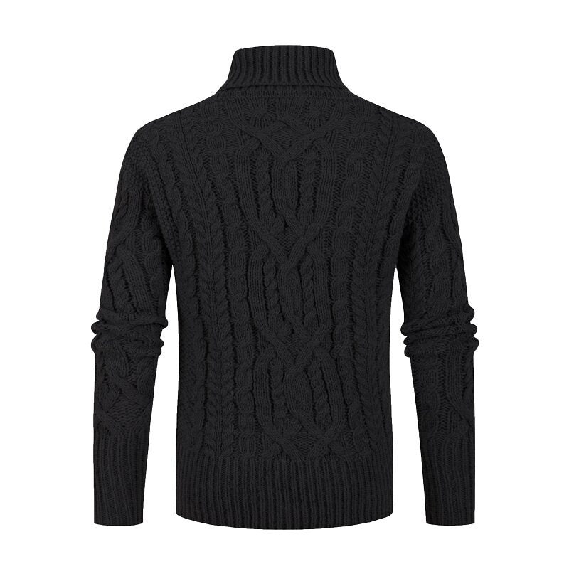 Herren Grobstrickpullover mit Schalkragen und raffinierten Zopfmuster Echoarchiv