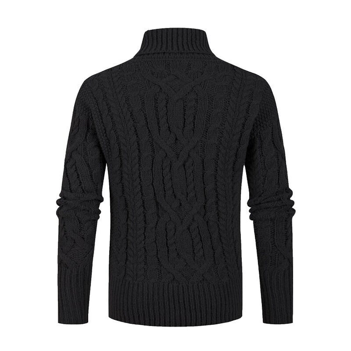 Herren Grobstrickpullover mit Schalkragen und raffinierten Zopfmuster Echoarchiv