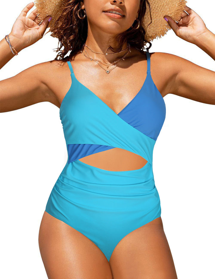Damen Badeanzug mit verschlungenem Schnitt und figurbetonendem Design Echo Archiv