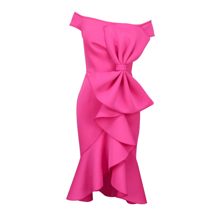 Damen Elegantes Wickelkleid mit Rüschen und Off-Shoulder Design Echo Archiv