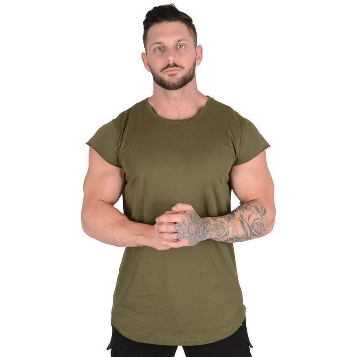 Herren Stylisches Oversized T-Shirt mit abgerundetem Saum und kurzen Ärmeln Echoarchiv